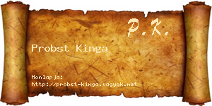Probst Kinga névjegykártya